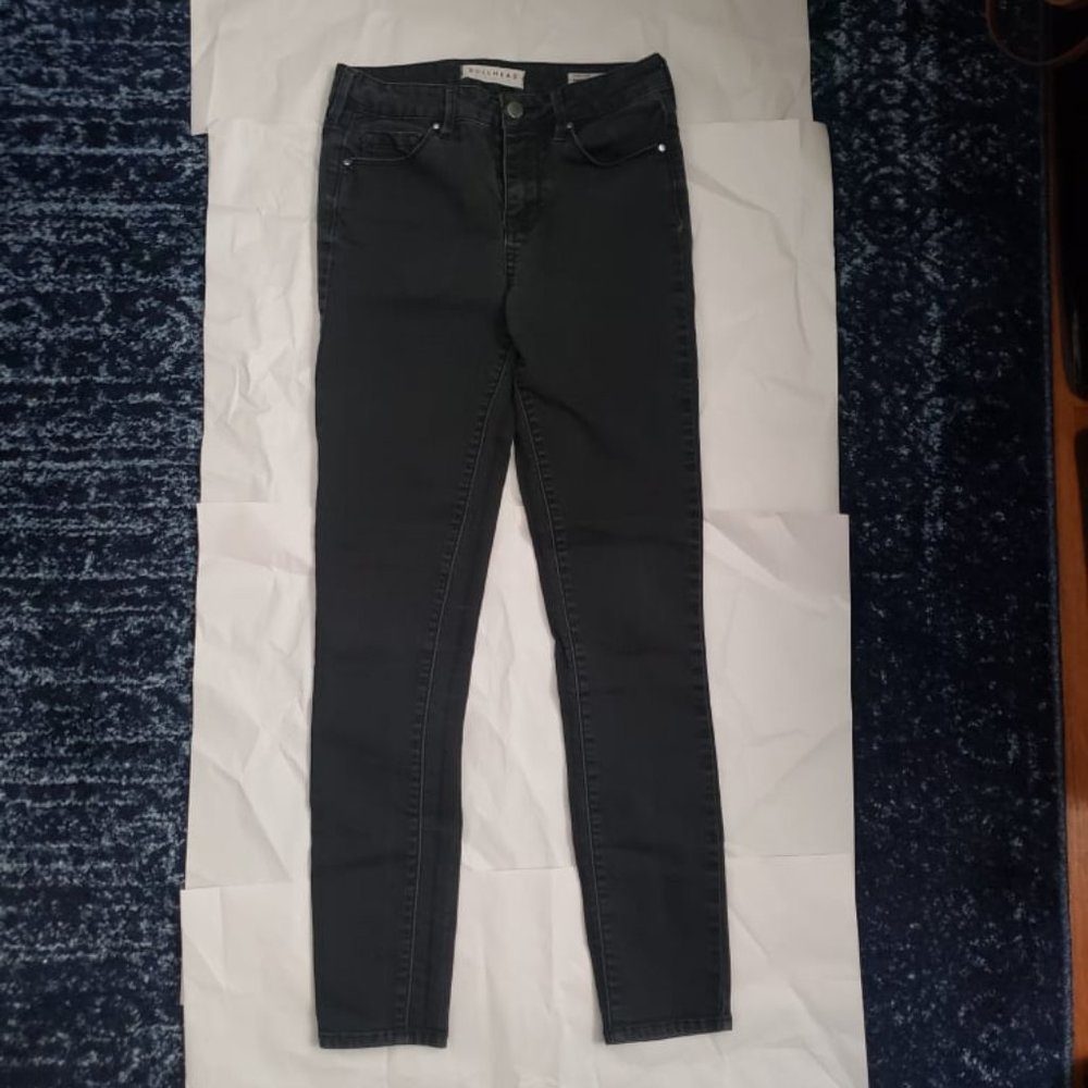 🥰 B2G1F Bullhead Denim Co. High Rise Skinny Stretchy Jeans Faded Black Size 25